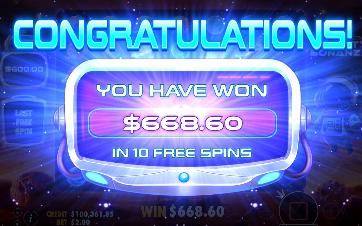 Win screen after tumbles, with all wins summed