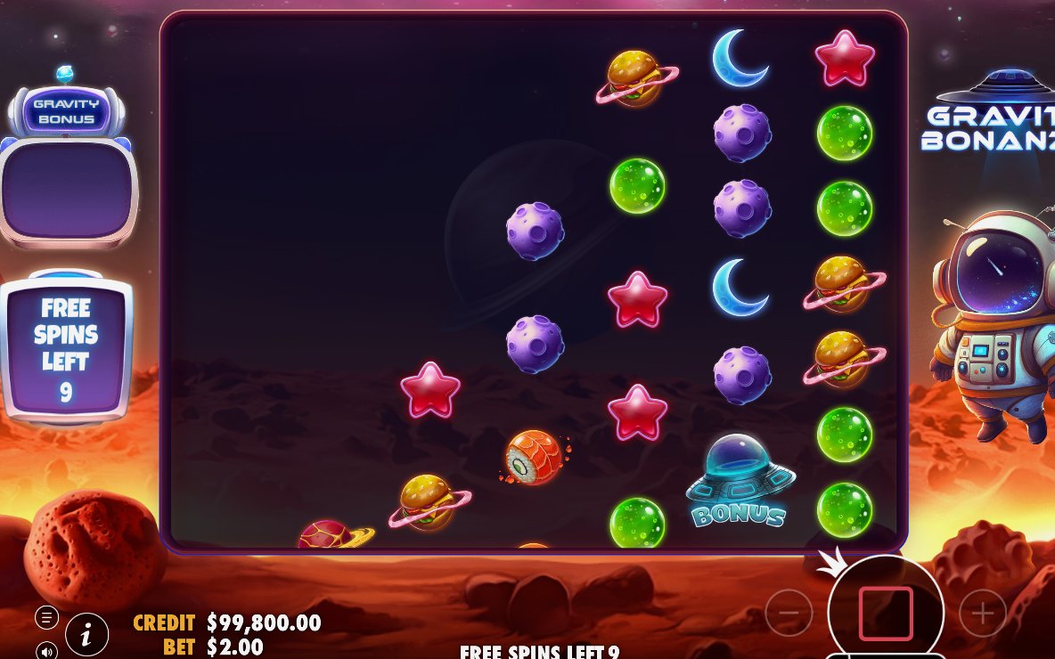 Free Spins screen where BONUS symbols can retrigger